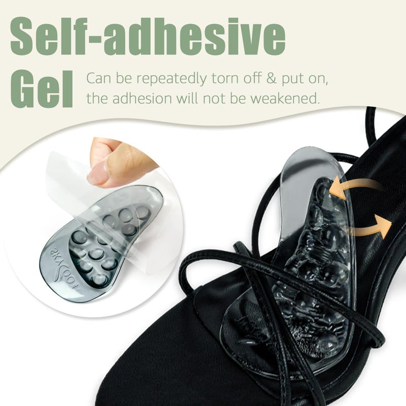 Skyfoot Arch Support Inserts for Flat Feet  Plantar Fasciitis  Arch Insoles for Foot Pain and Pressure Relief - 3 Pairs (Black Crystal) - Image 4